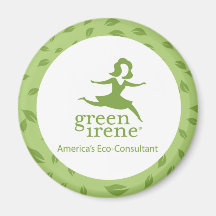 Green Irene Circle Magnet