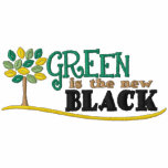 Green Is New Black Embroidered Hoodie