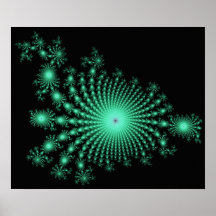 Green Islands fractal design Poster