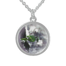 Green Jay Bird Necklace