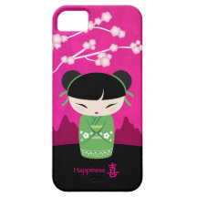 Green Kokeshi - happiness iPhone 5 Covers