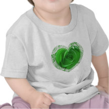 Green Lace Heart baby t-shirt