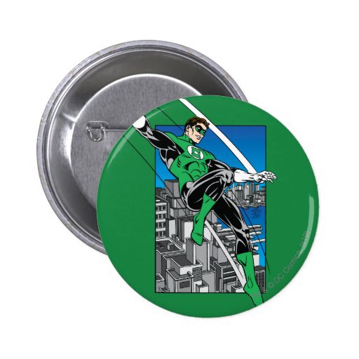 Green Lantern with City Background Buttons