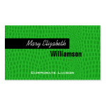 Green Leather Modern Professional Business Cards