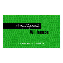Green Leather Modern Professional Business Cards