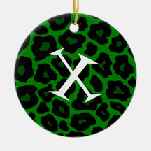 Green Leopard Christmas Tree Ornament