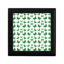 Green Leopard Print Butterfly Pattern Gift Box