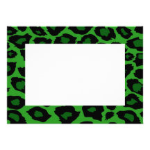 Green Leopard Print Invitation