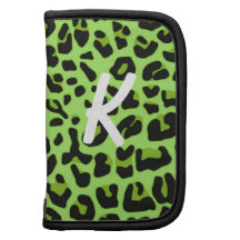 Green Leopard Print Mini Folio Planners