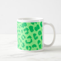 green leopard print pattern mug
