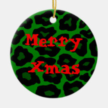 Green Leopard Xmas Ornament