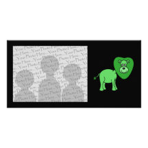 Green Lion Cartoon Custom Photo Card