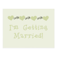Green Love Hearts Future Bride Tshirts and Gifts Postcard