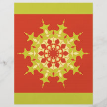 Green mandala on orange custom flyer