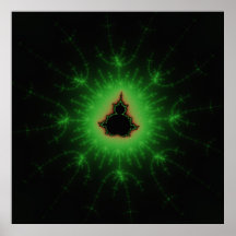 Green Mandelbrot Explosion Poster