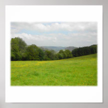 Green meadow. Countryside scenery. Custom Print