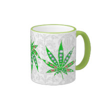 Green Medical Leaf With Bling & Sparkles Mug