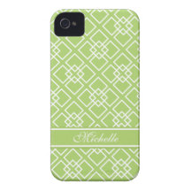 Green Monogram Geometric Pattern iPhone 4 Case-Mate Case