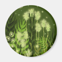 Green Moon Fantasy Refrigerator Magnet
