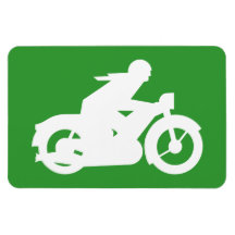 Green Motorbiker Sign Flexible Magnet
