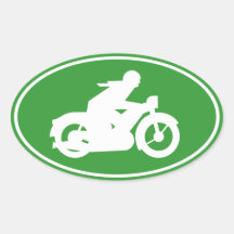Green Motorbiker Sign Stickers