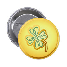 Green N Gold Shamrock2 -Button