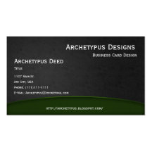Green on Grey Curves Business Card Style 1