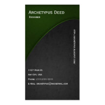 Green on Grey Curves Business Card Style 2