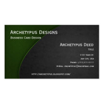 Green on Grey Curves Business Card Style 3