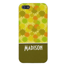 Green & Orange; Retro iPhone 5 Cover