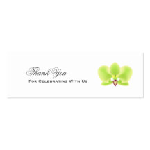 Green Orchid Favour Tag Business Card
