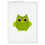 Green Owl Greeting Card