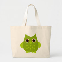 Green Owl Tote Bag