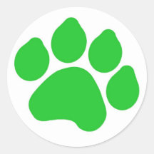 Green Paw Print Sticker