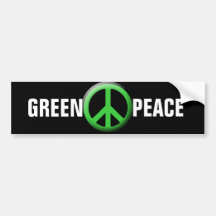 Green Peace Symbol Bumper Sticker