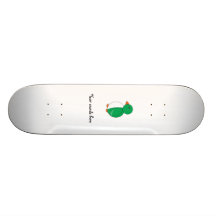 Green penguin custom skate board