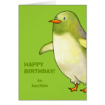 Green Penguin Greeting Card(customisable)