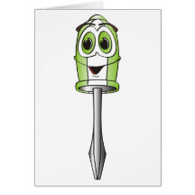 Green Phillips Screwdriver Greeting Cards