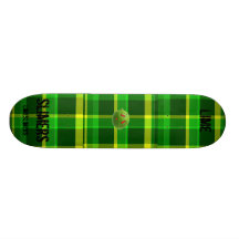 green plaid, green plaid, green plaid, lime, Li... Skate Board