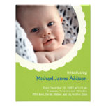 Green polka dot rosette photo cute baby birth personalized announcements