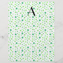 Green polka dots monogram personalised flyer