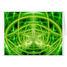 Green Pot Leaf Fractal Greeting Card