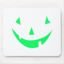 Green Pumpkin Face Halloween Design Mousepad