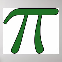 Green Purple Clear White Red Pi 3.14 symbol Math Poster