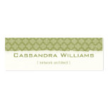 Green Quatrefoil Micro Mini Business Cards