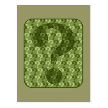 Green Question Marks Postcard