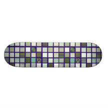 Green quilt mosaic pattern custom skateboard