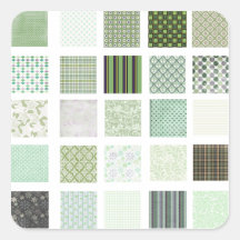 Green quilt mosaic pattern stickers