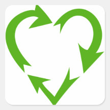 Green Recycle Heart Sticker