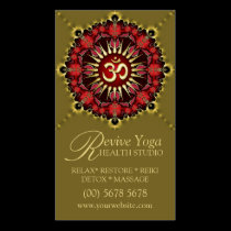 Green Red NewAge Gold OM Sign Yoga Business Cards business cards